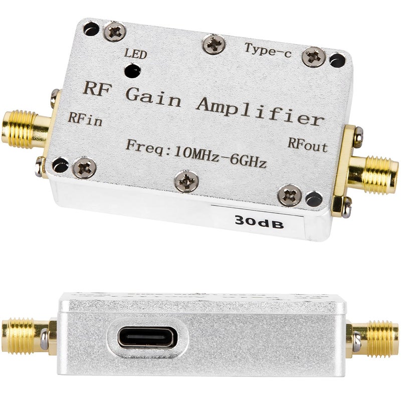 DmgicPro RF Gain Amplifier 10M‑6GHZ 30DB High Flatness Low Noise LNA Ham Radio Amplifier for FM Radio, Signal Amplification DC 5V Powered - Image 1